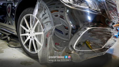 montare folie protectie vopsea bara fata Mercedes S