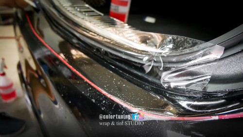 detalii montare folie STEK bara spate Mercedes S