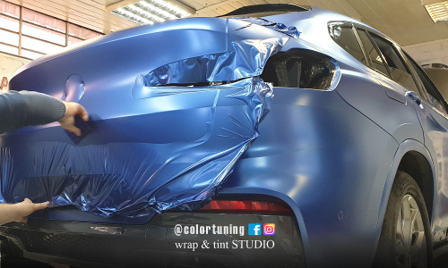 Albastru satinat - colantare integrala X4