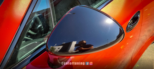 colantare negru lucios capac oglinda porsche panamera