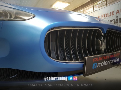 autocolant albastru mat premium metalic