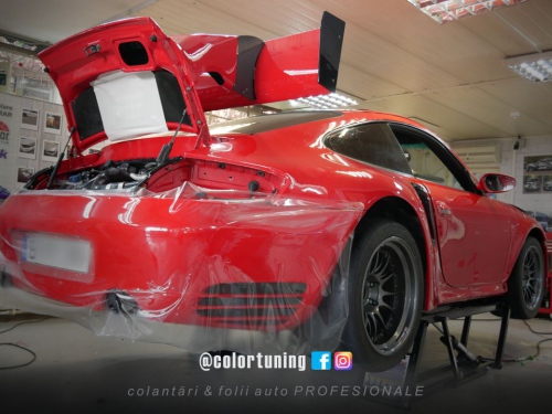 Montaj folie protectie porsche